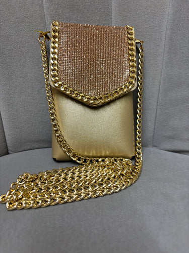 Malissa J Gold Sparkle Phone Bag