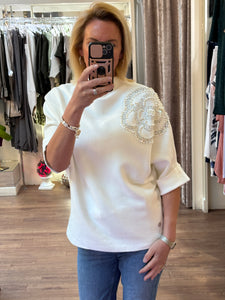 Malissa J White Pearl Knit 2470