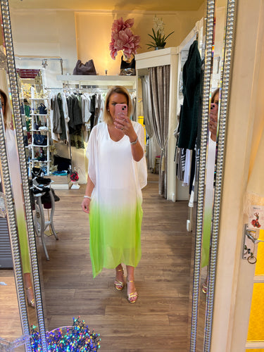 Ella Dress Lime/White