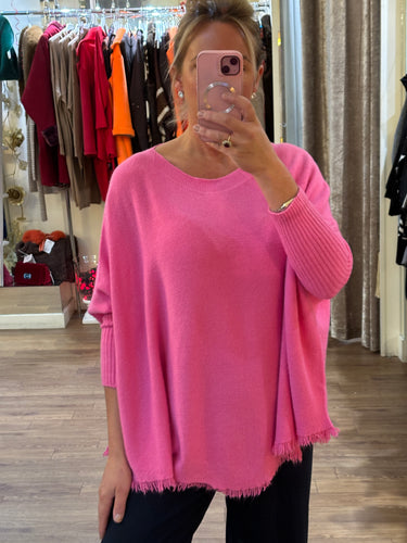 The Fringe Knit Hot Pink