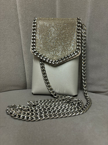 Malissa J Silver Sparkle Phone Bag