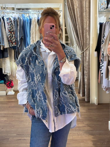 Denim Fringe Gilet