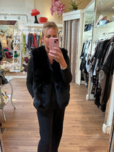 Load image into Gallery viewer, Malissa J Faux Fur Gilet Black 17406