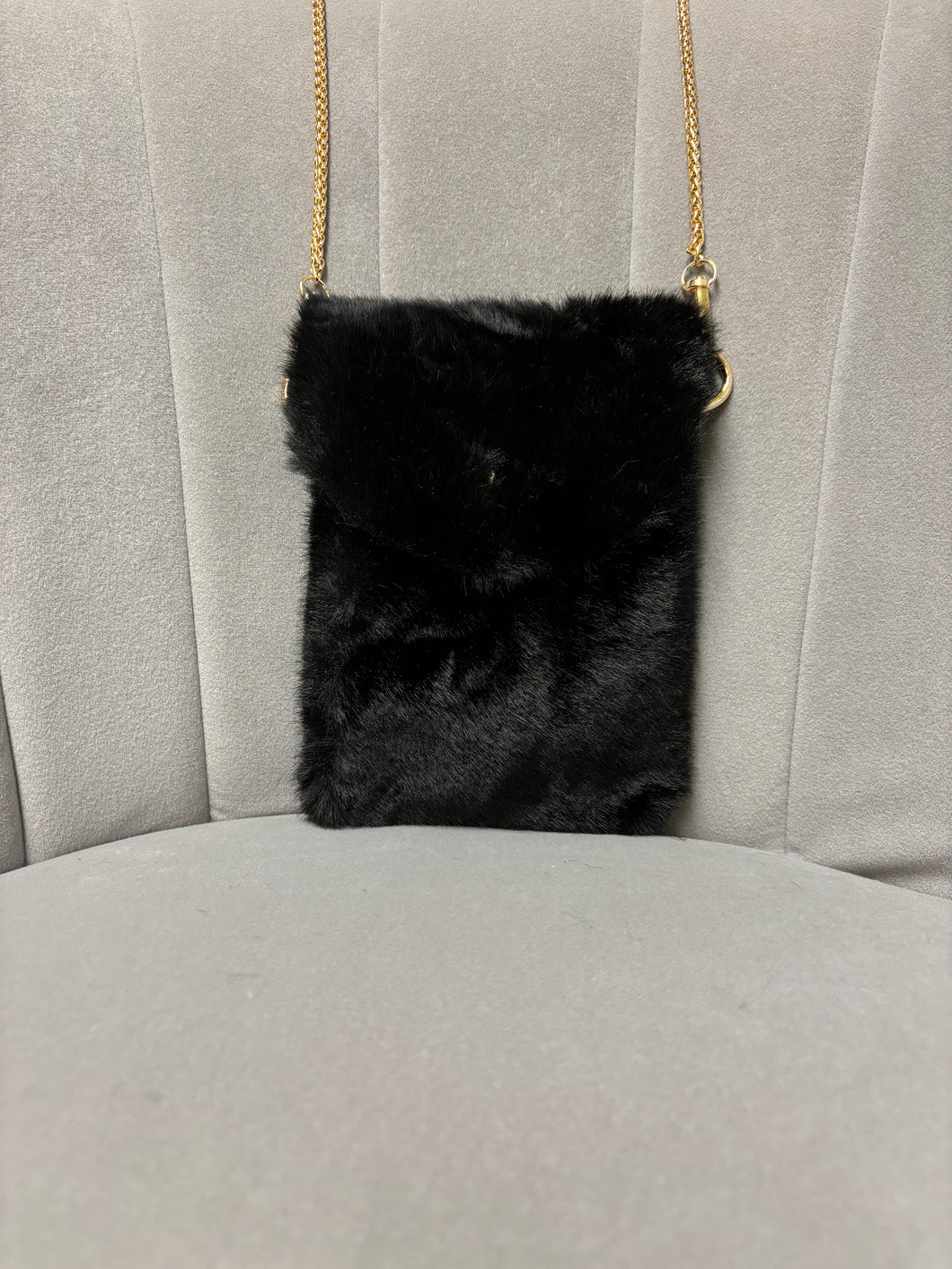 Malissa J Faux Fur Bag Black 20051