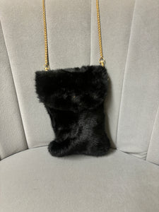 Malissa J Faux Fur Bag Black 20051