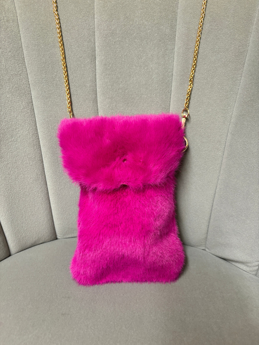 Malissa J Faux Fur Bag Pink 20051 Prego Boutique