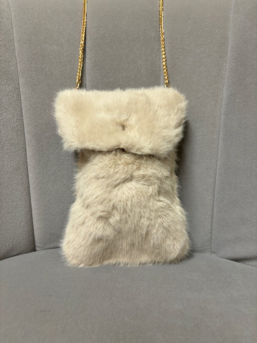 Malissa J Faux Fur Bag Cream 20051